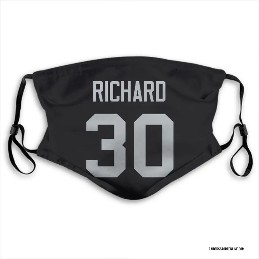 Jalen Richard Las Vegas Raiders Black Jersey Name & Number Face Mask With  PM2.5 Filter