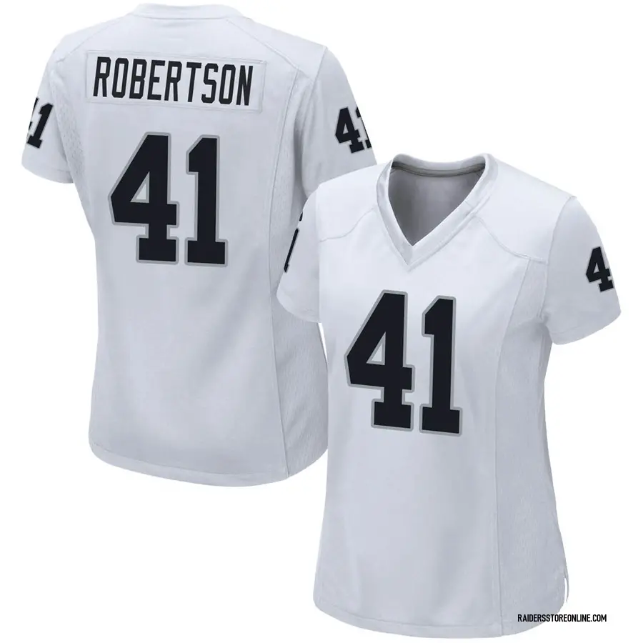 Amik Robertson Youth Nike White Las Vegas Raiders Team Custom Game Jersey Size: Medium