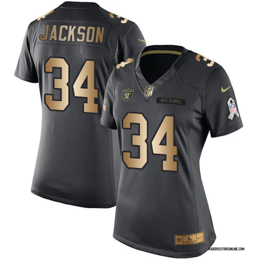 Nike Bo Jackson Oakland Raiders Women's Limited Black/Gold Salute to ...