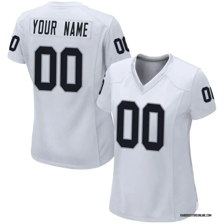Nike Custom Las Vegas Raiders Women's Game White Jersey