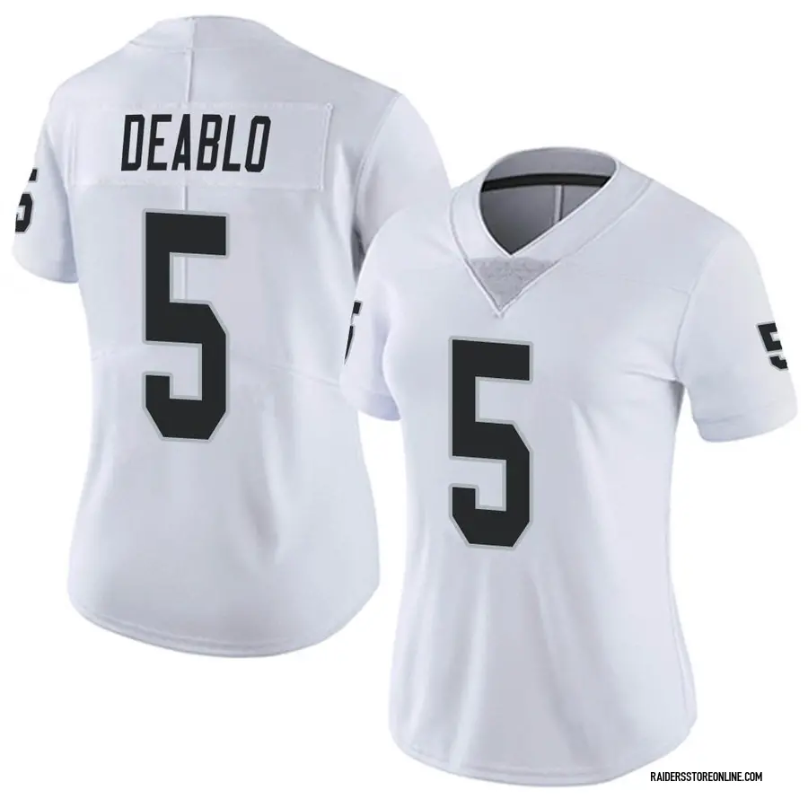 Women's Divine Deablo Las Vegas Raiders No.5 Limited Color Rush Jersey -  White