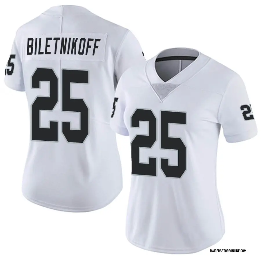 Mitchell and Ness Oakland Raiders 25 Fred Biletnikoff White Authentic  Throwback NFL Jersey