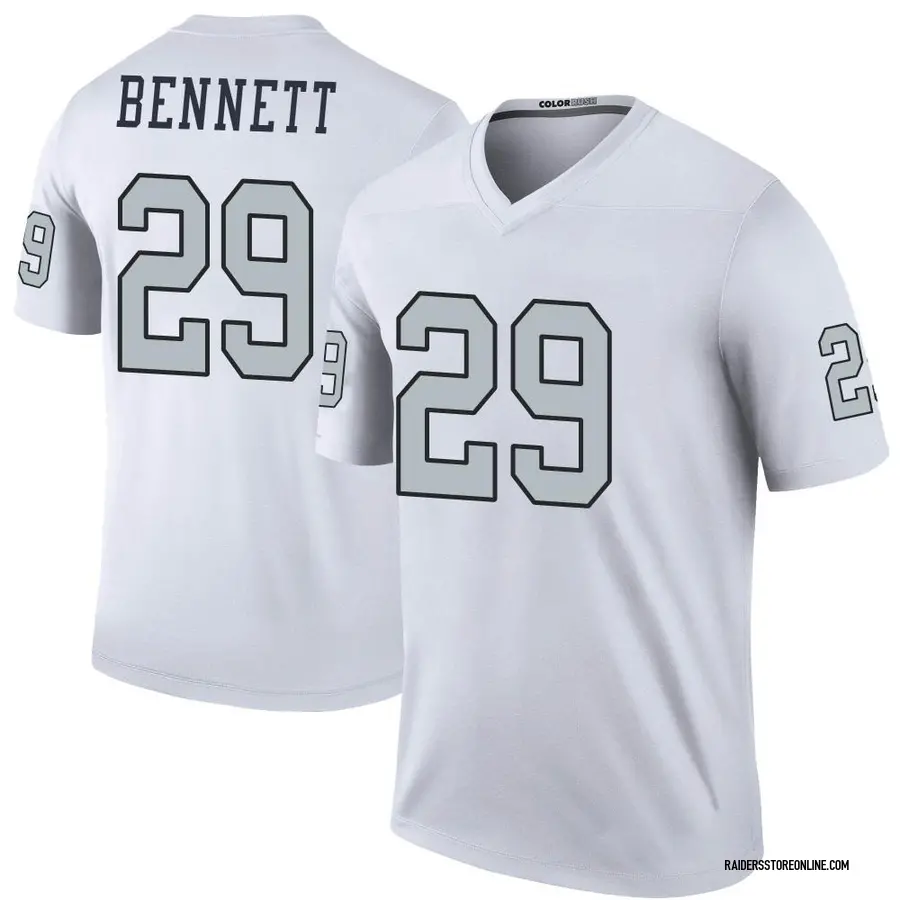 Nike Jakorian Bennett Las Vegas Raiders Men's Legend White Color Rush Jersey