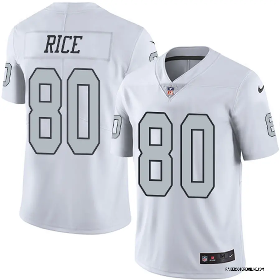 Nike Jerry Rice Oakland Raiders Youth Limited White Color Rush Jersey