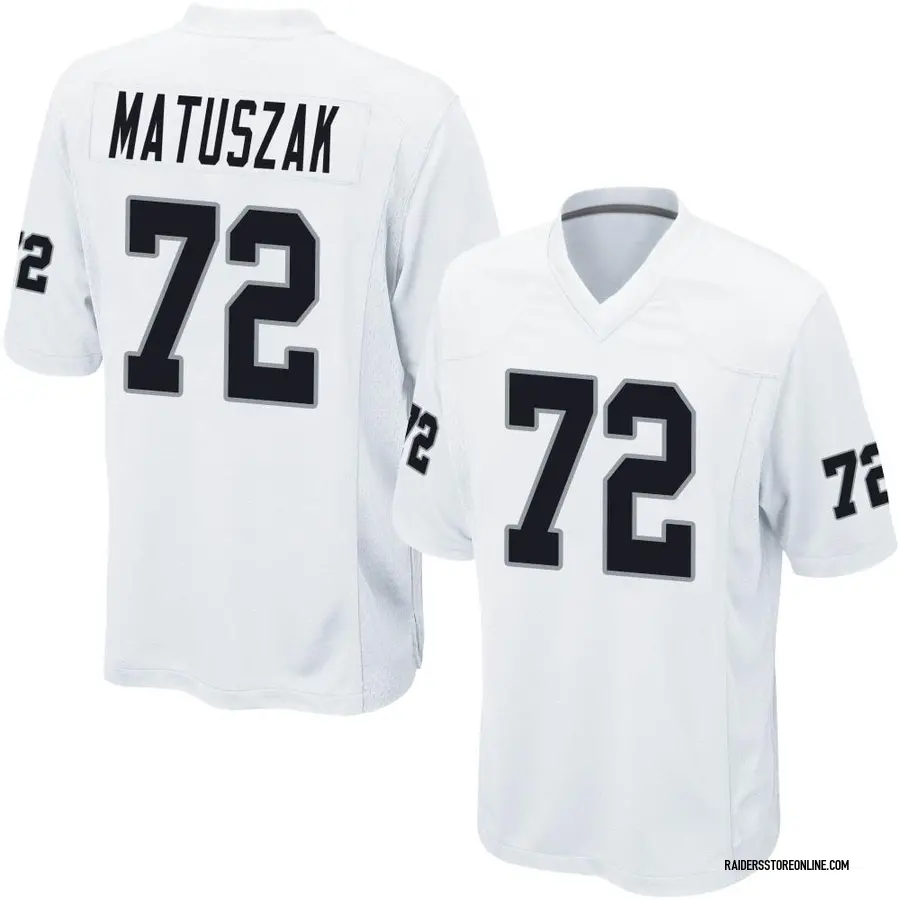 Mitchell and Ness John Matuszak Las Vegas Raiders Men's Authentic White Throwback  Jersey