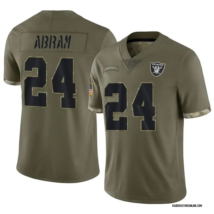 Nike Johnathan Abram Las Vegas Raiders Men's Limited Olive 2022 Salute To  Service Jersey