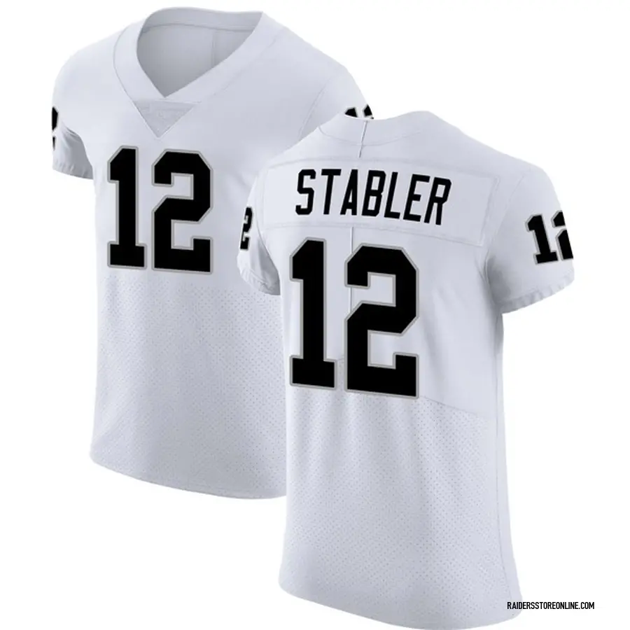 Nike Ken Stabler Las Vegas Raiders Men's Elite White Vapor Untouchable  Jersey