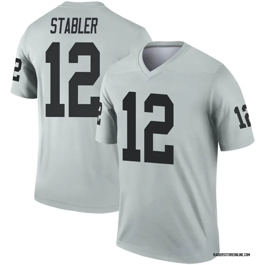 Nike Ken Stabler Las Vegas Raiders Men's Legend Inverted Silver Jersey