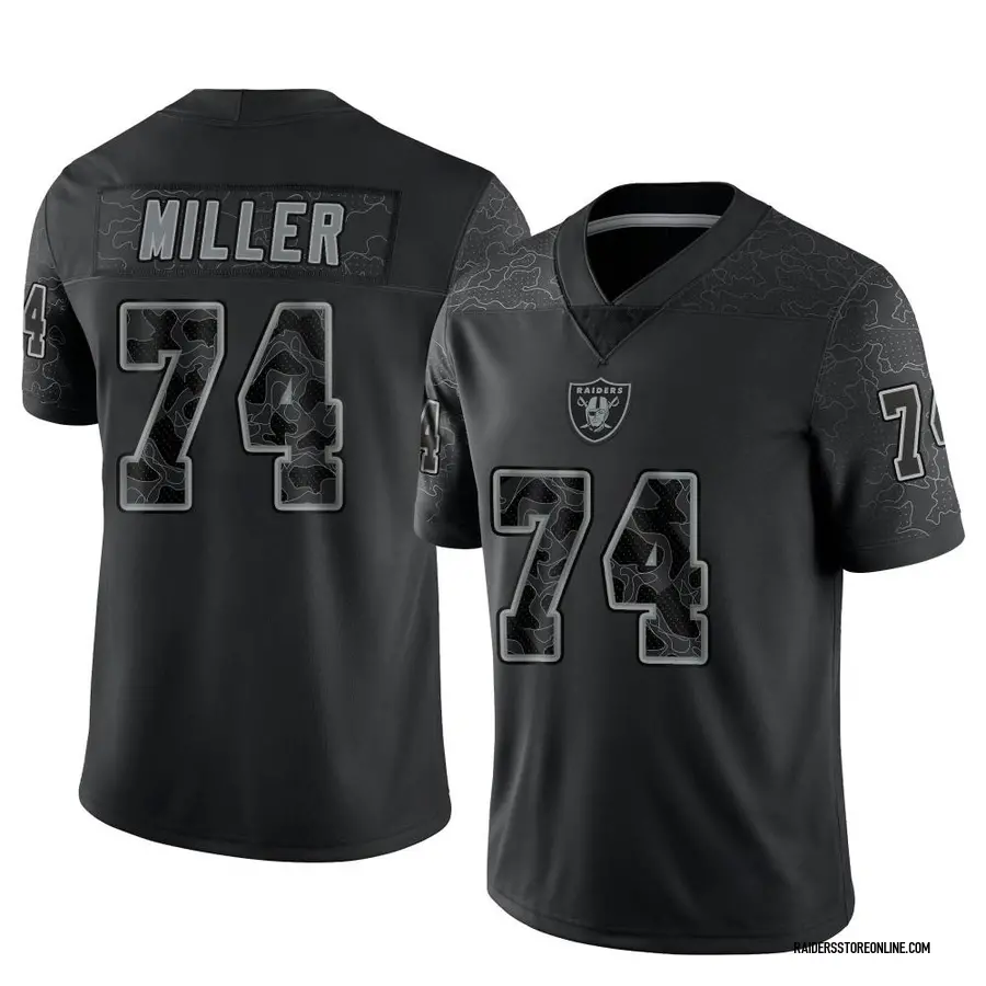 Nike Kolton Miller Las Vegas Raiders Men's Limited Black Reflective Jersey