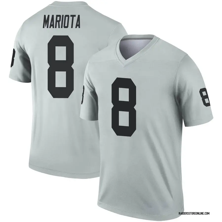 Nike Marcus Mariota Las Vegas Raiders Youth Legend Inverted Silver
