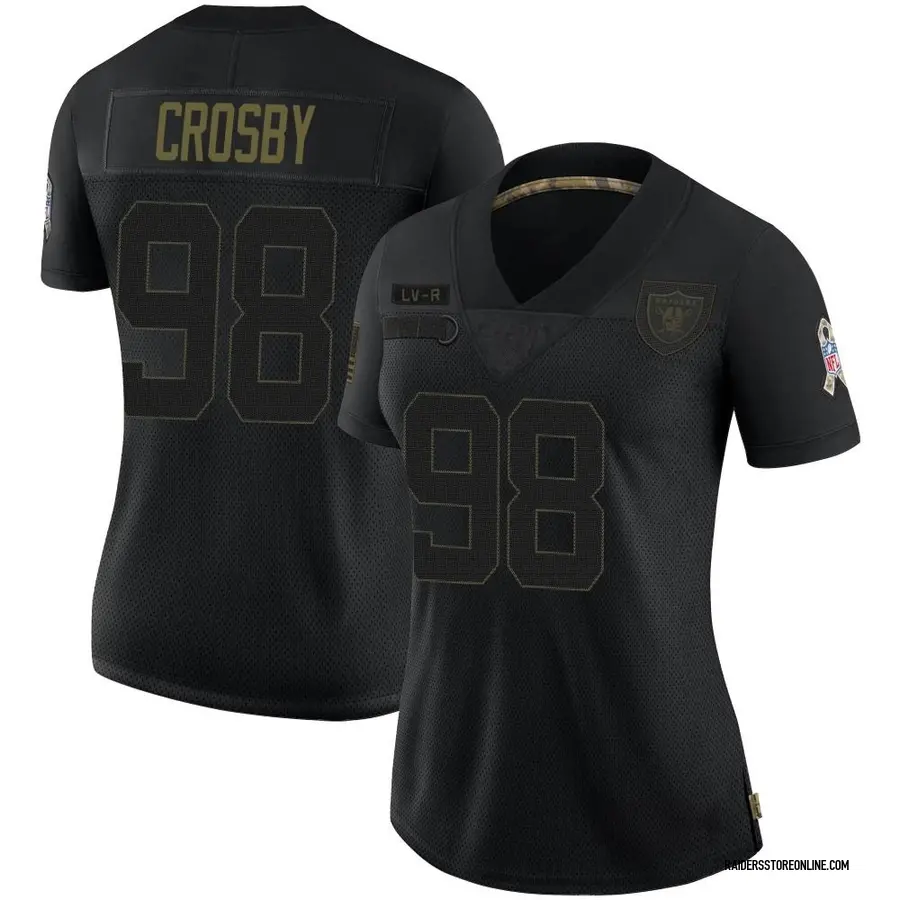 Nike Maxx Crosby Las Vegas Raiders Women's Limited Black 2020 Salute To  Service Jersey