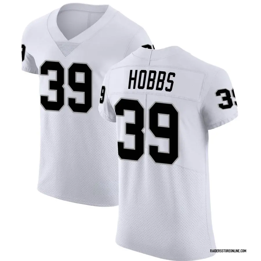 Nate Hobbs Men's Nike White Las Vegas Raiders Custom Game Jersey Size: Small