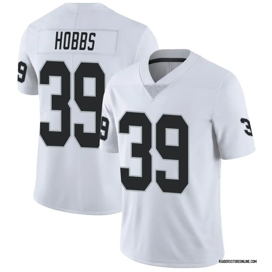 Nate Hobbs Men's Nike White Las Vegas Raiders Custom Game Jersey Size: Small