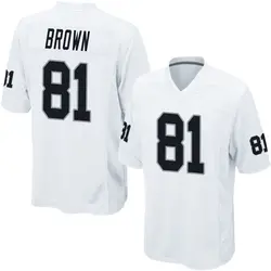 Nike Tim Brown Las Vegas Raiders Men's Game White Jersey