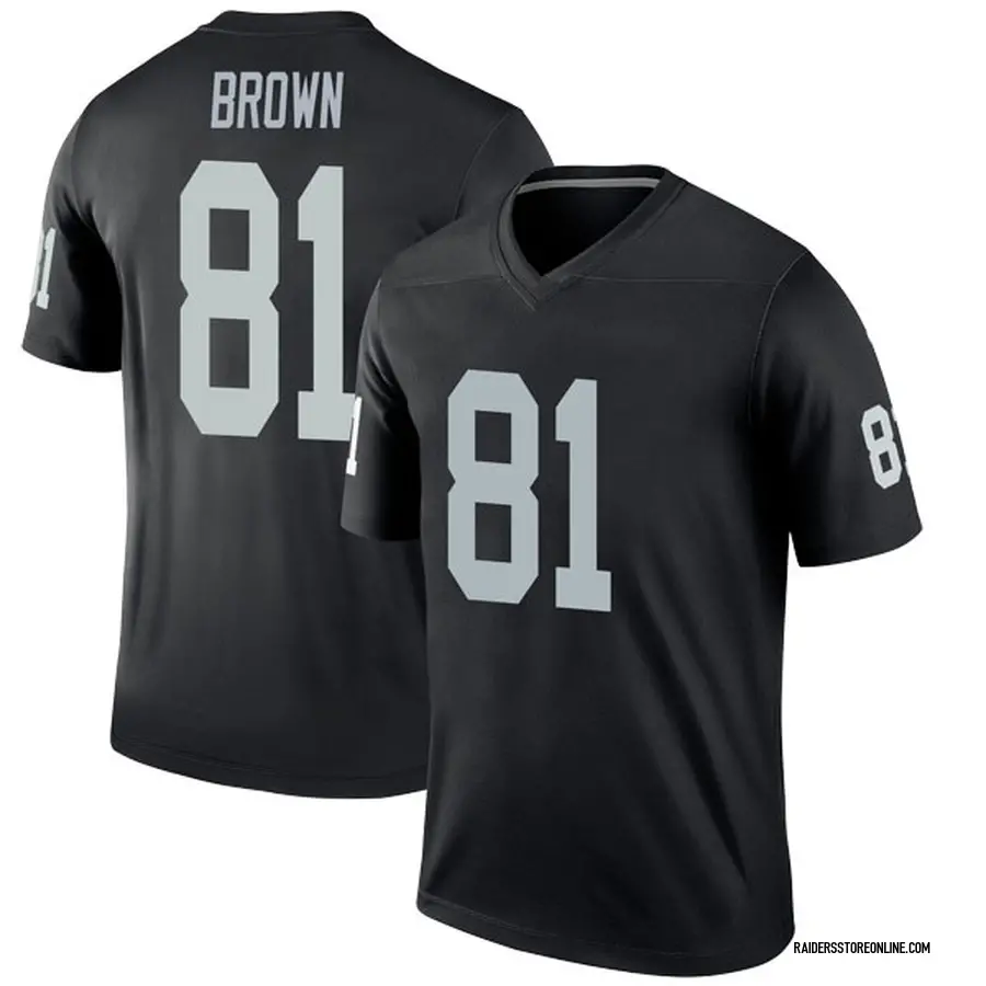 Ike Brown Las Vegas Raiders Men's Brown Name & Number Logo Long