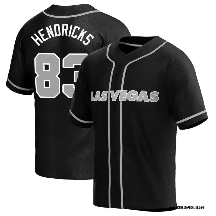 Ted Hendricks Las Vegas Raiders Youth Black Baseball Button-Up Jersey