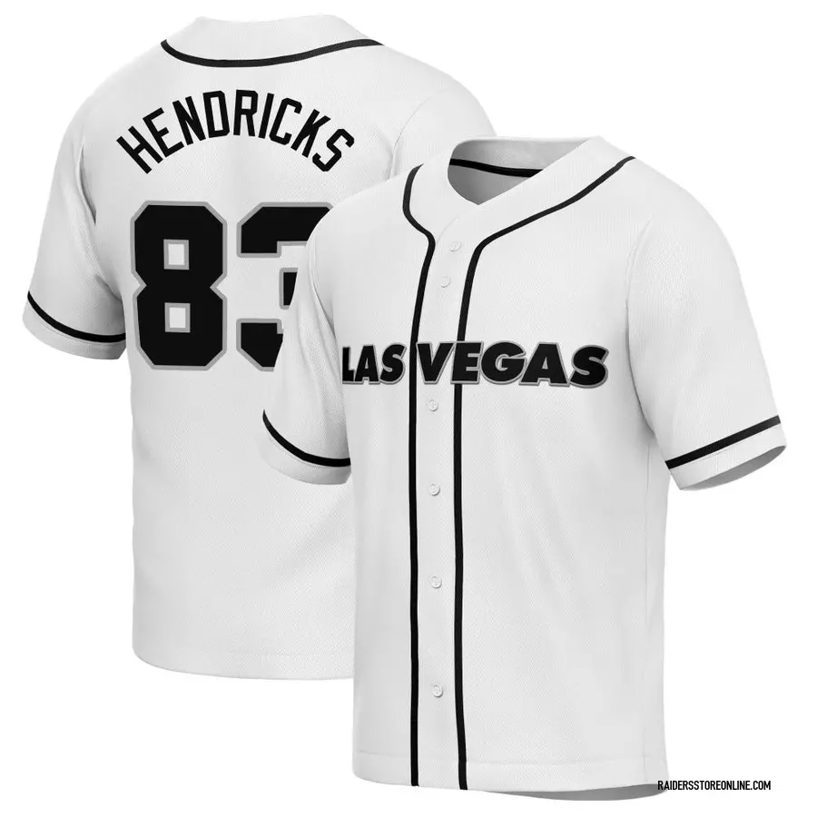 Ted Hendricks Las Vegas Raiders Youth White Baseball Button-Up Jersey